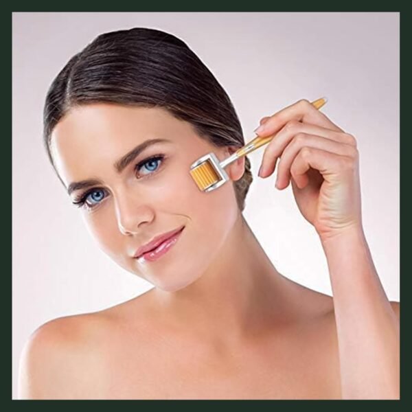 ZGTS Professional Derma Roller  Gold Plated 192 Needles Titanium Alloy ,Gold colour,1.5mm - Image 3